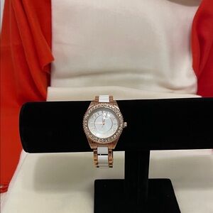 Joan Rivers Rose Gold and White Women's Watch